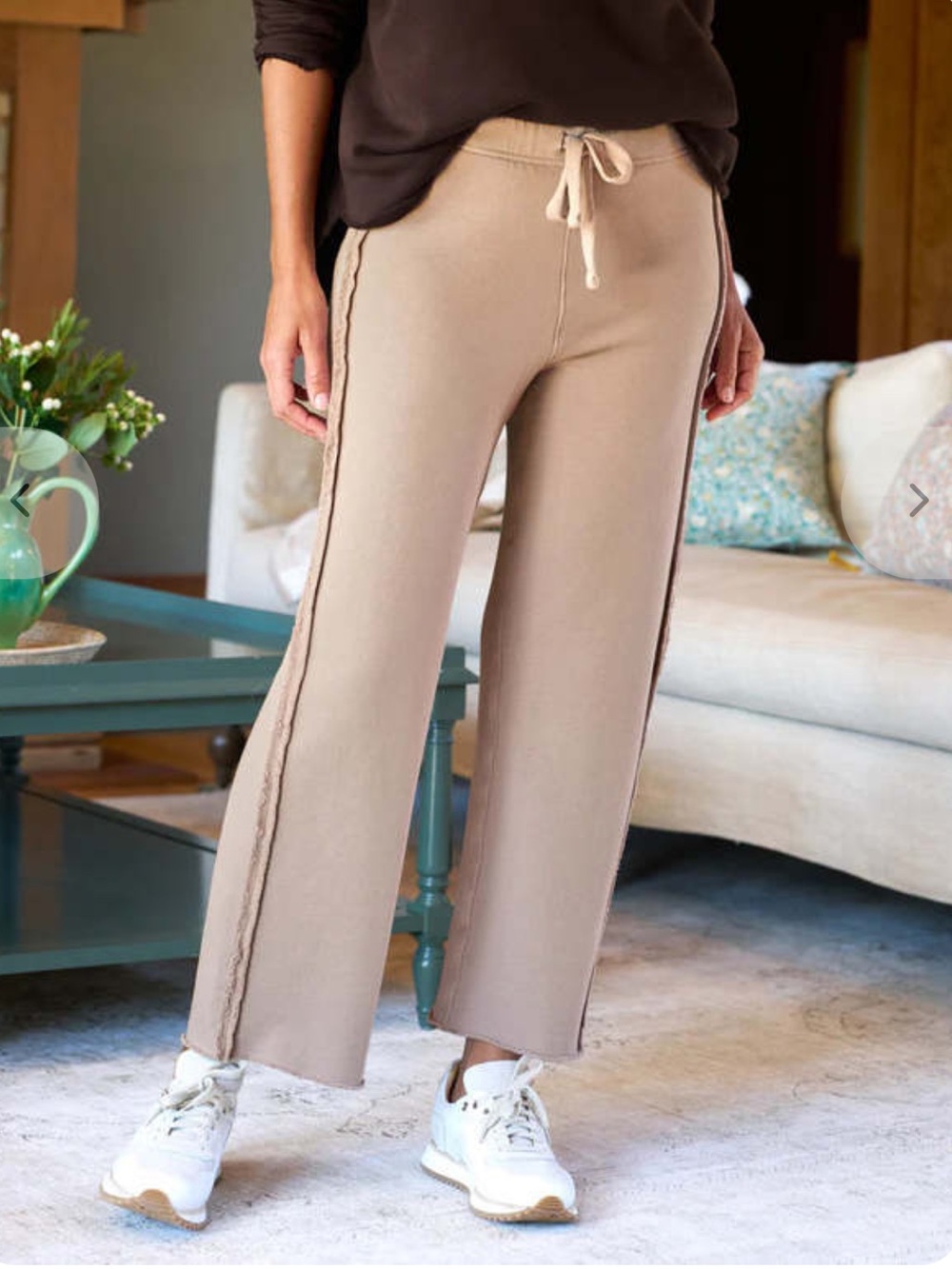 Frank and Eileen Bella Full Sweatpants Biscotti Beige Wide-Leg Pants Medium CC